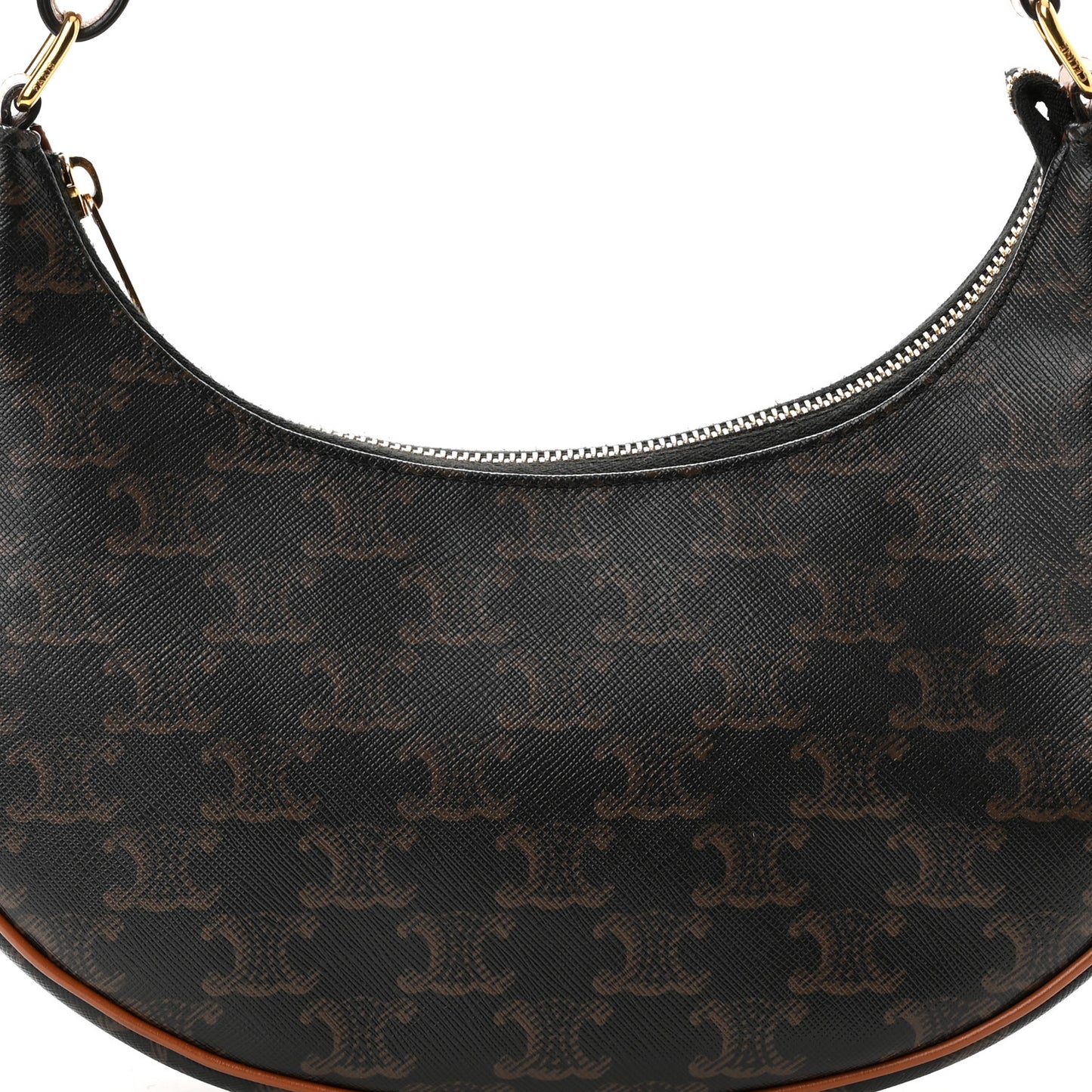 Triomphe Canvas Calfskin Ava Shoulder Bag Tan