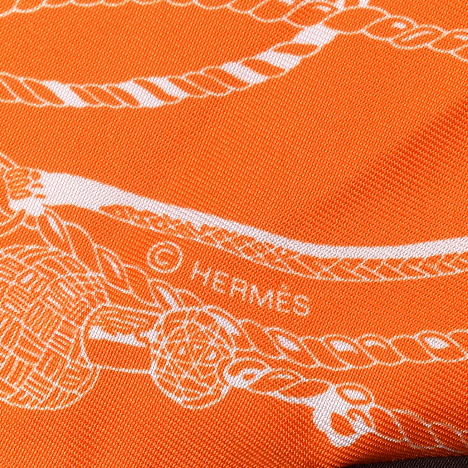 Hermes Silk Passementerie Maxi Twilly Cut Orange White Bleu Gitane 3 of 4