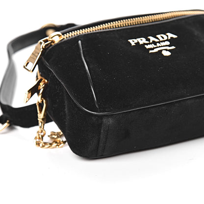 Prada Velluto Belt Bag Black 7 of 9