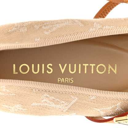 Louis Vuitton Denim Monogram Romy Flat Ballerinas 40 Greige 7 of 9