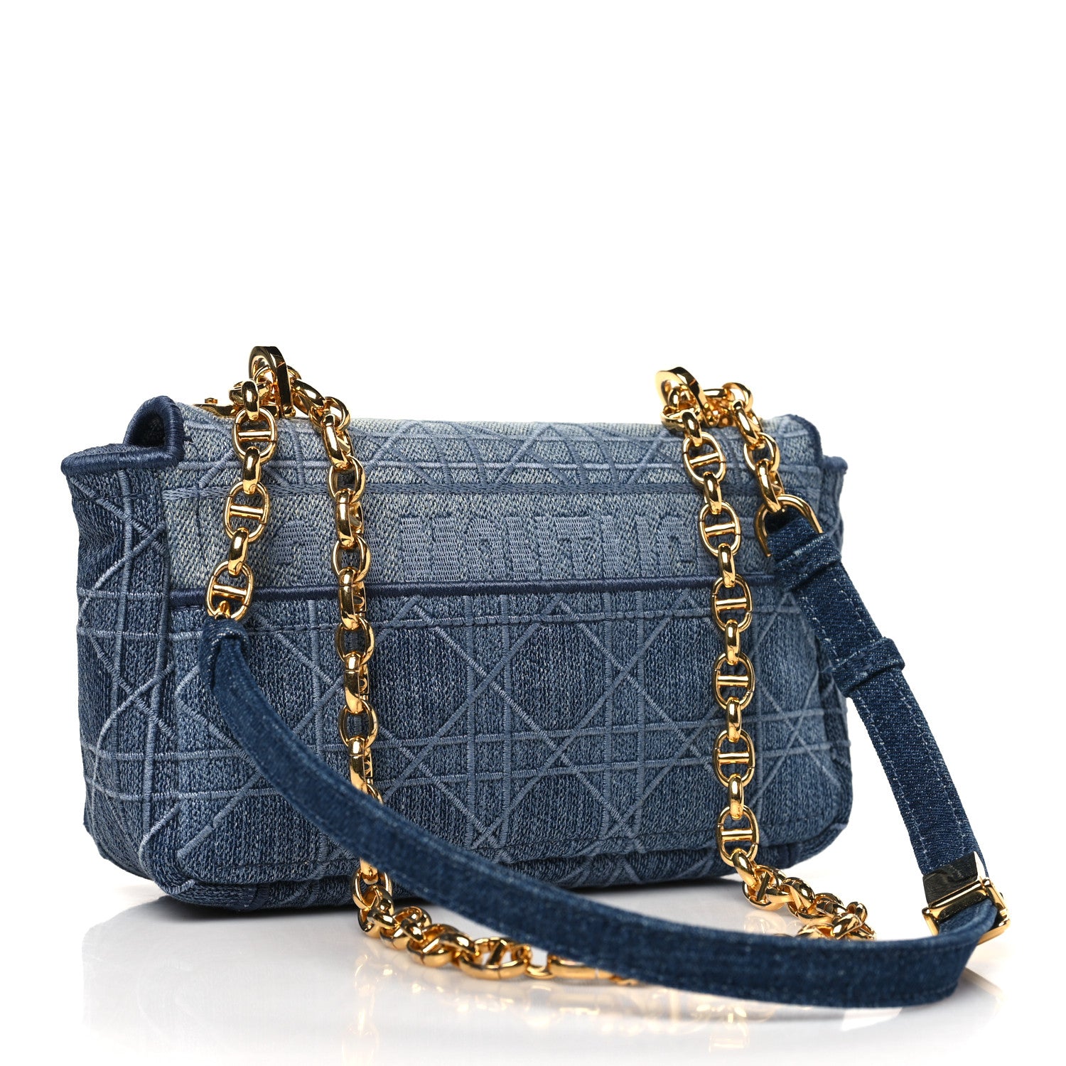 Christian Dior Denim Cannage Small Caro Bag Blue 1635569