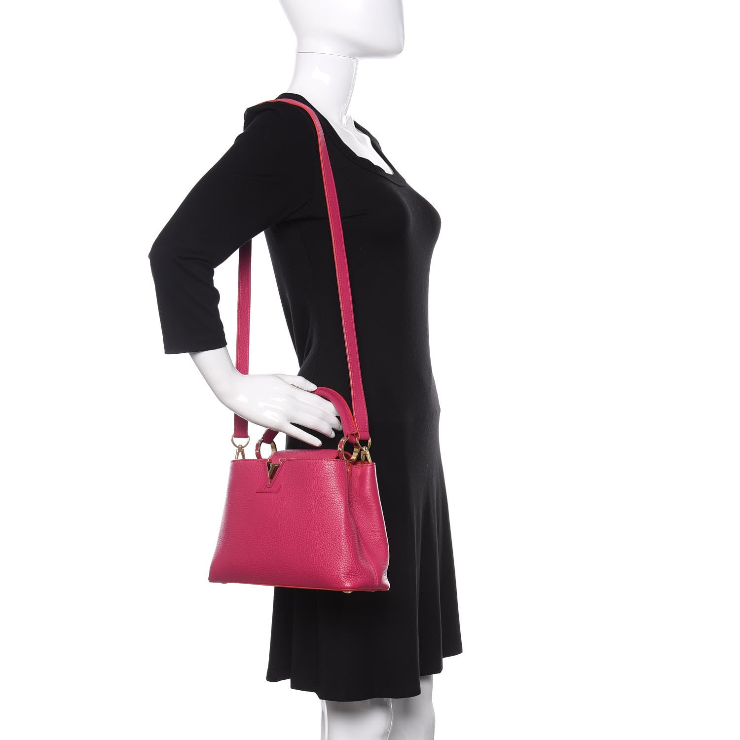 Louis Vuitton Taurillon Capucines BB Hibiscus Flamingo 2 of 10