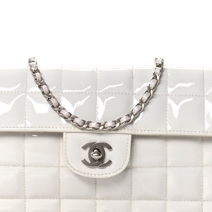 Chanel Patent Quilted East West Chocolate Bar Flap White 8 of 12