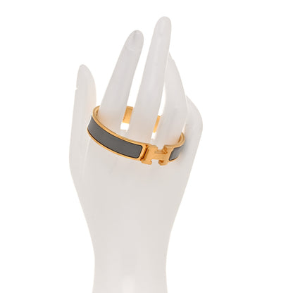 Hermes Enamel Narrow Clic Clac H Bracelet PM Gris Orage 2 of 4