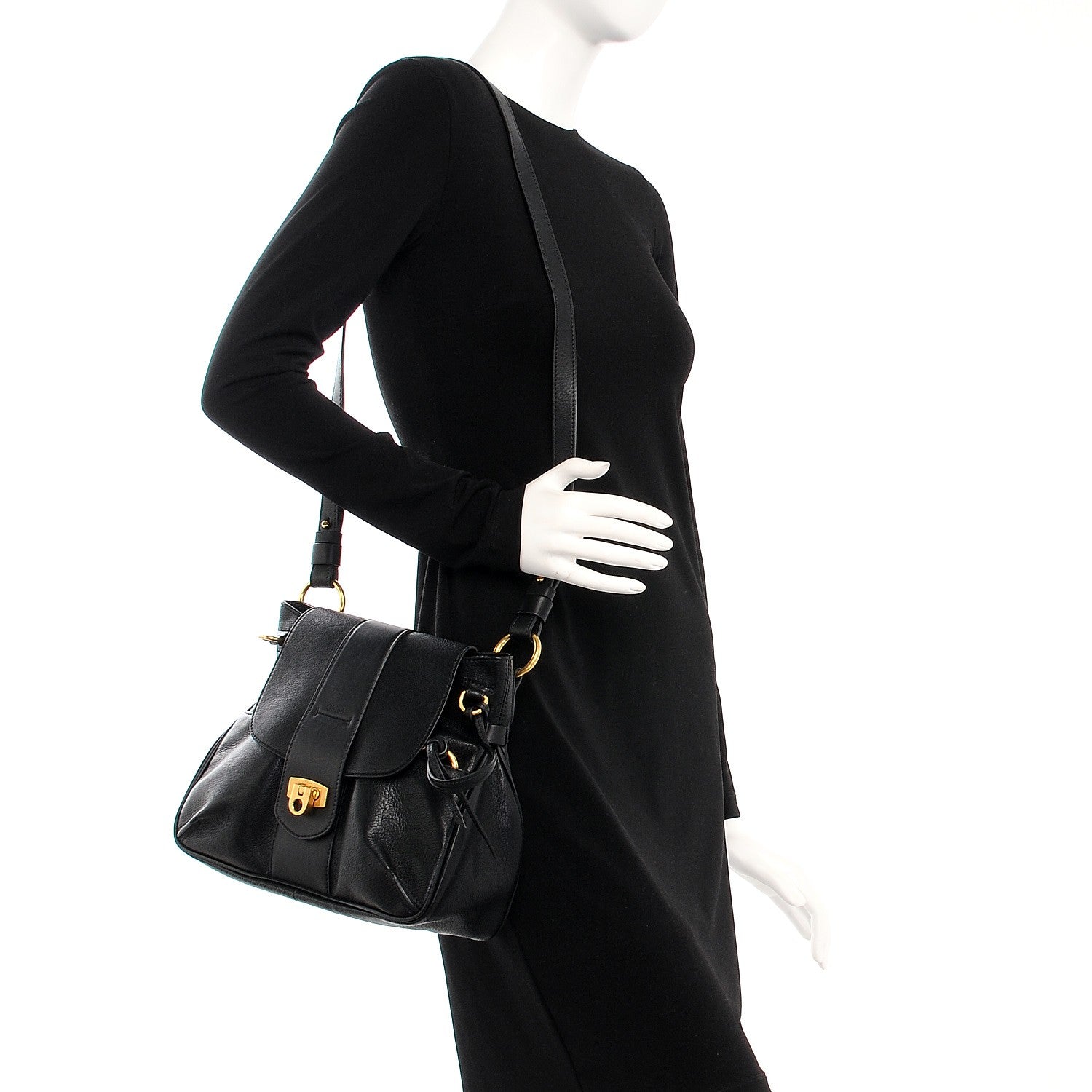 Chloe Lambskin Small Lexa Shoulder Bag Black 2 of 9