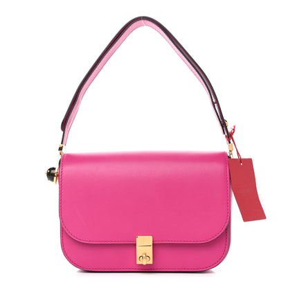 Valentino Garavani Vitello Turnlock Flap Shoulder Bag Deep Cyclamin 1 of 4