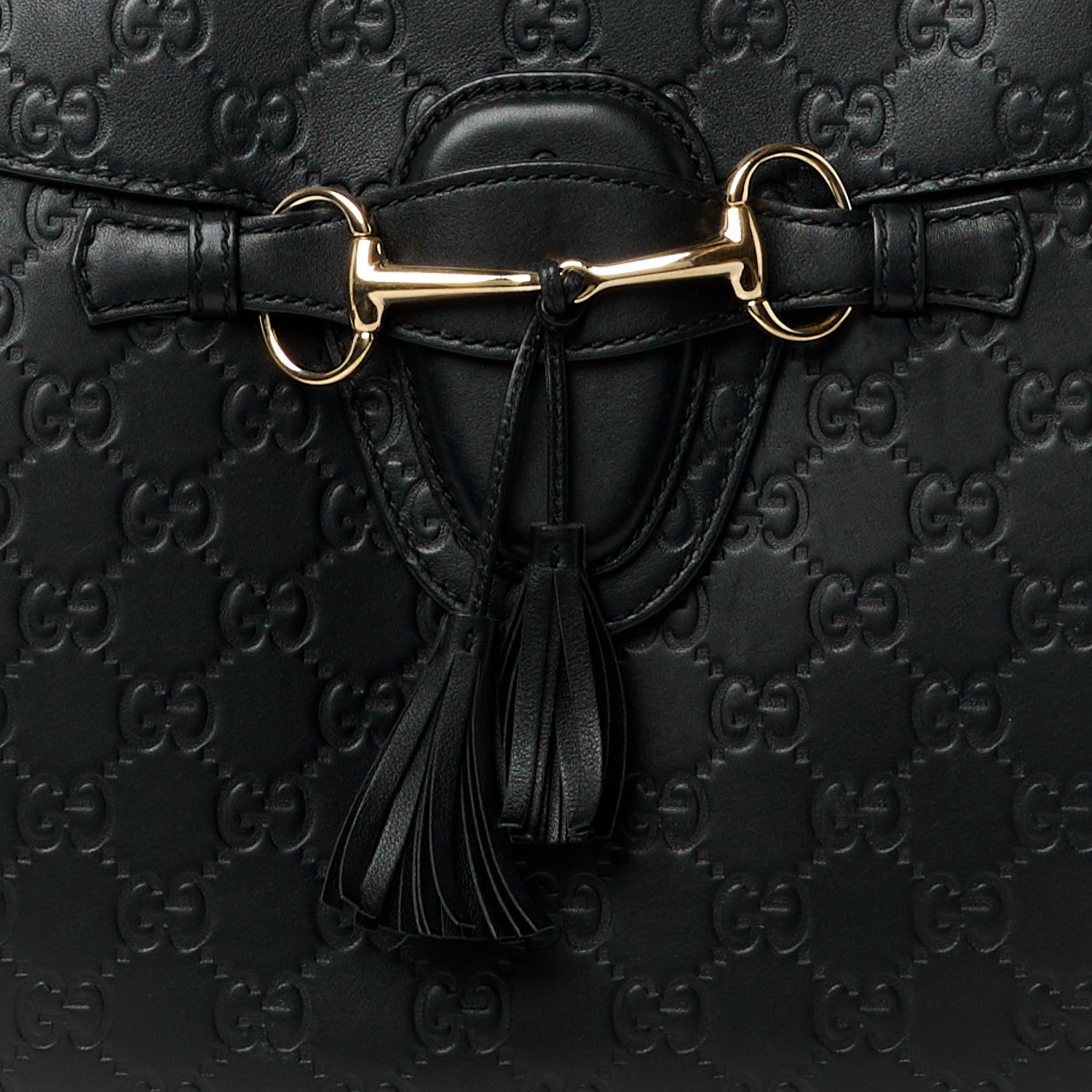 Gucci Guccissima Large Emily Chain Shoulder Bag Black 10 of 13