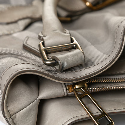 Burberry Canvas House Check Parsons Satchel Light Beige 18 of 18