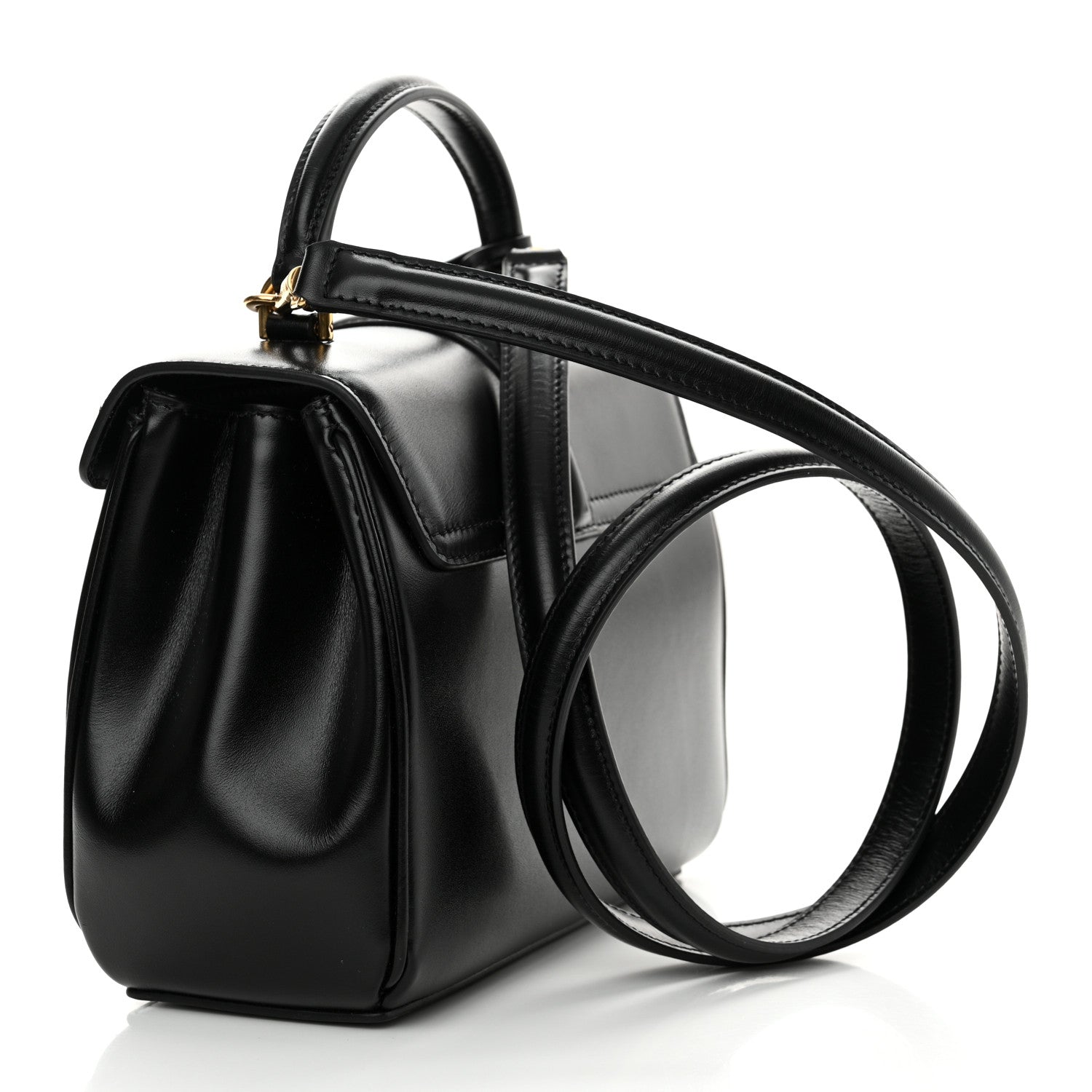 Celine Satinated Calfskin Mini 16 Top Handle Bag Black 3 of 12