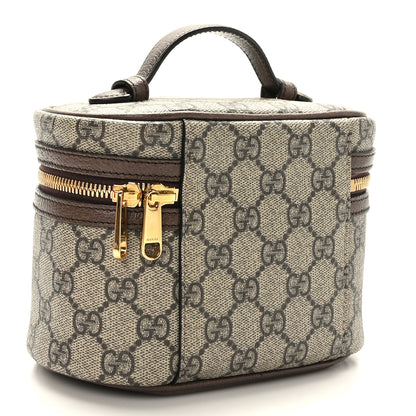 Gucci GG Supreme Monogram Textured Calfskin Web Ophidia Vanity Cosmetic Case Beige Ebony New Acero 3 of 10