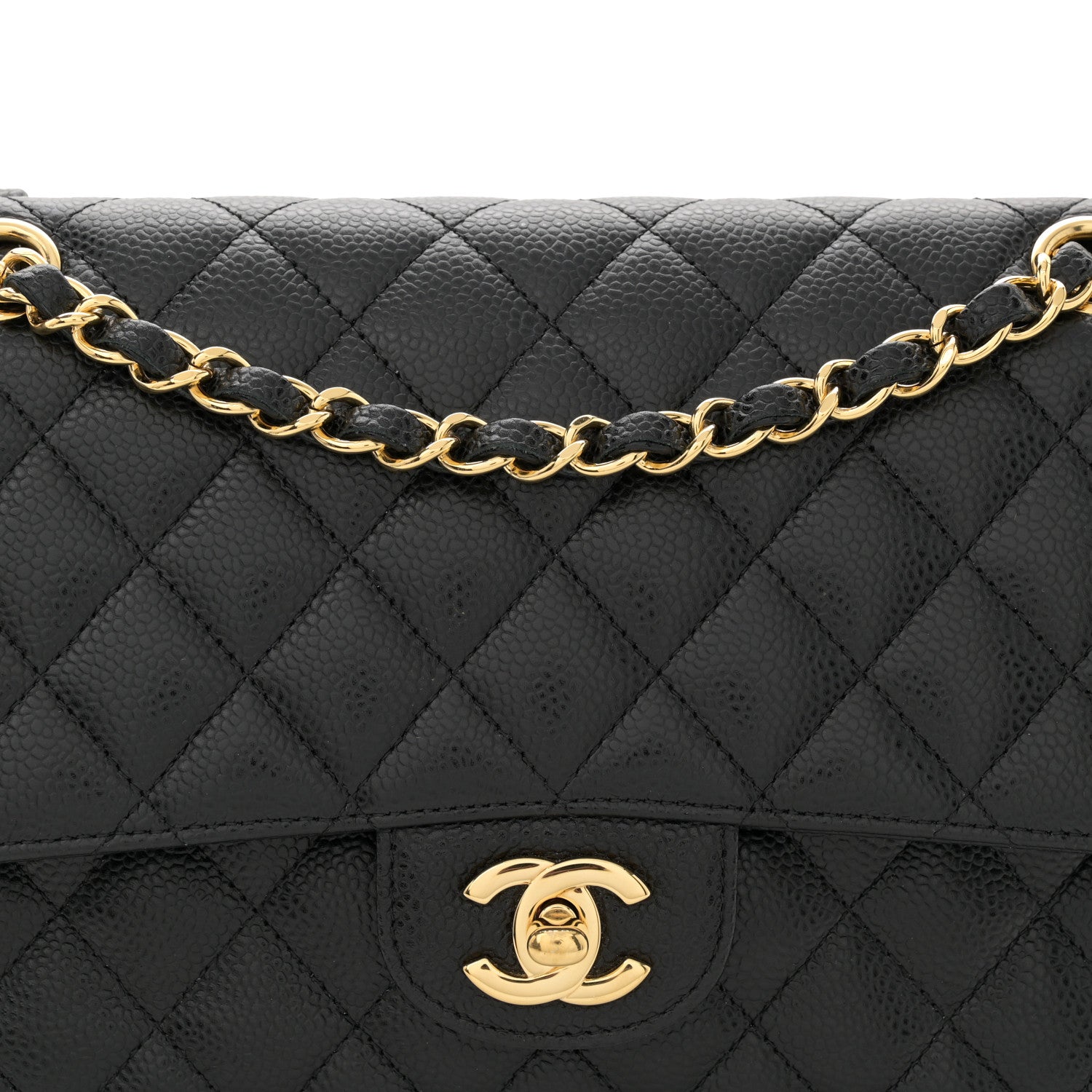 Chanel Caviar Quilted Medium Double Flap Black 8 of 10