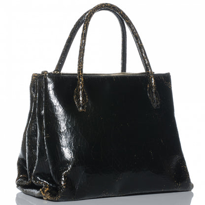 Miu Miu Leather Craquele Handbag Black 3 of 8
