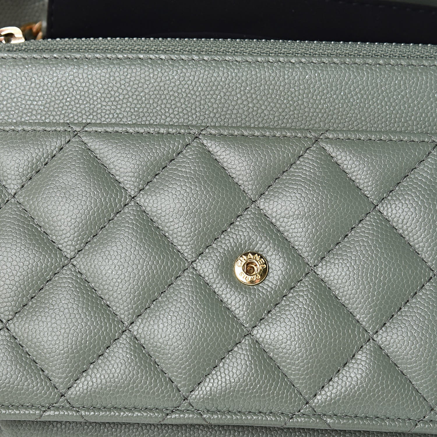 Chanel Iridescent Caviar Quilted Wallet On Chain WOC Green 12 of 12