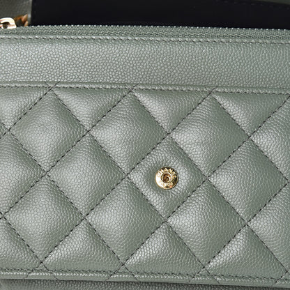 Chanel Iridescent Caviar Quilted Wallet On Chain WOC Green 12 of 12