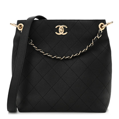 Chanel Caviar Quilted City Walk Hobo Black 1 of 11