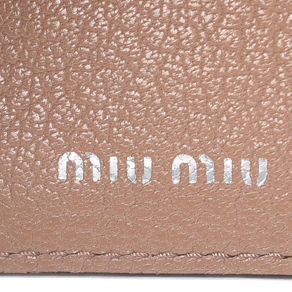 Miu Miu Goatskin Madras City Calf Compact Wallet Cammeo 6 of 8