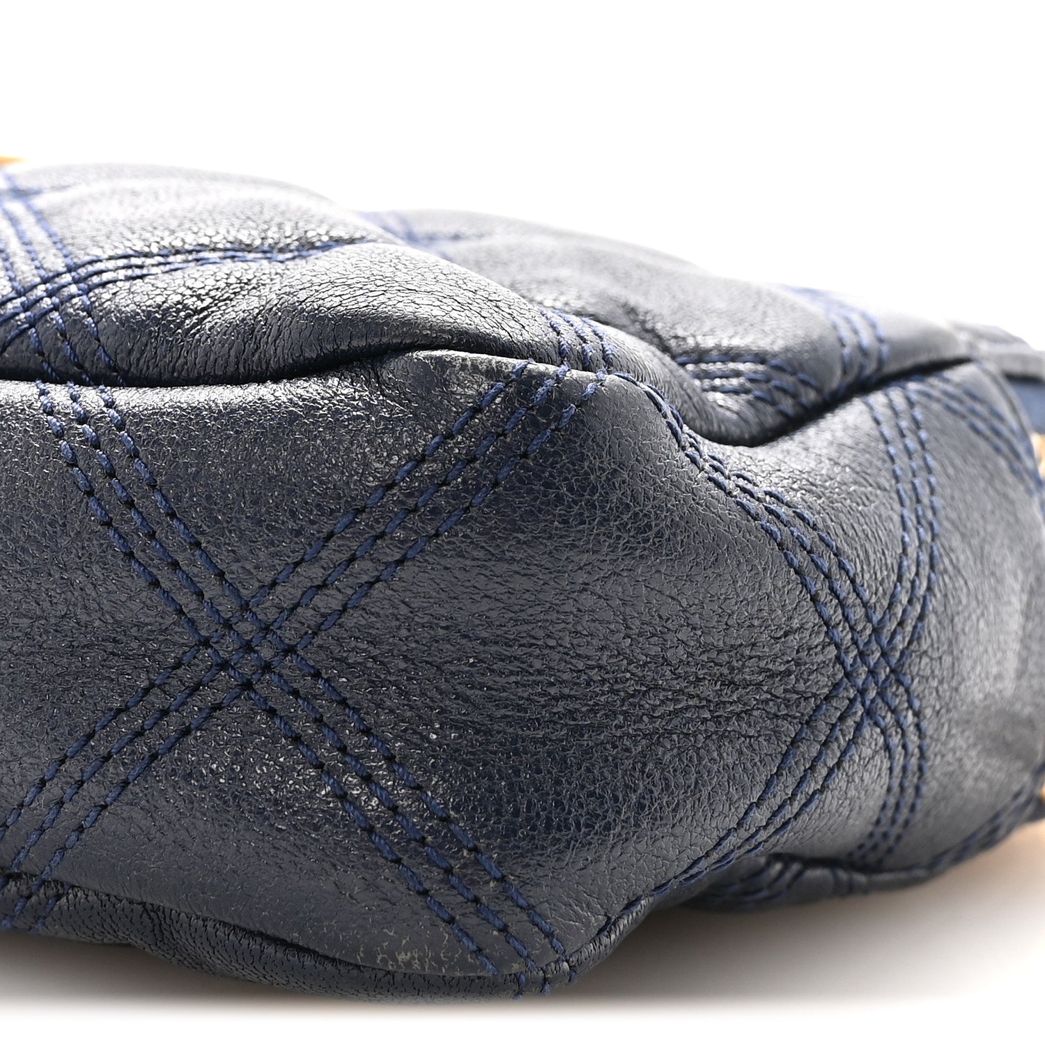 Saint Laurent Grained Lambskin Quilted Mini Becky Double Zip Bag Blue Charron 10 of 10