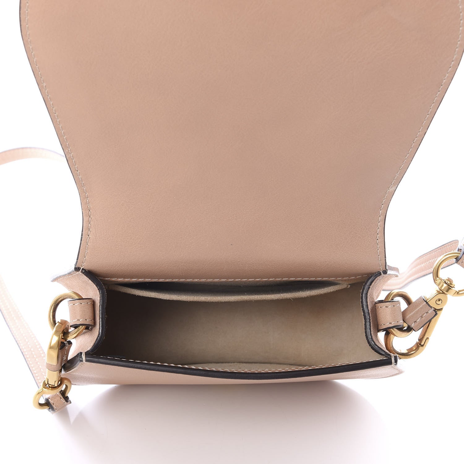 Chloe Calfskin Suede Small Nile Bracelet Bag Biscotti Beige 4 of 8