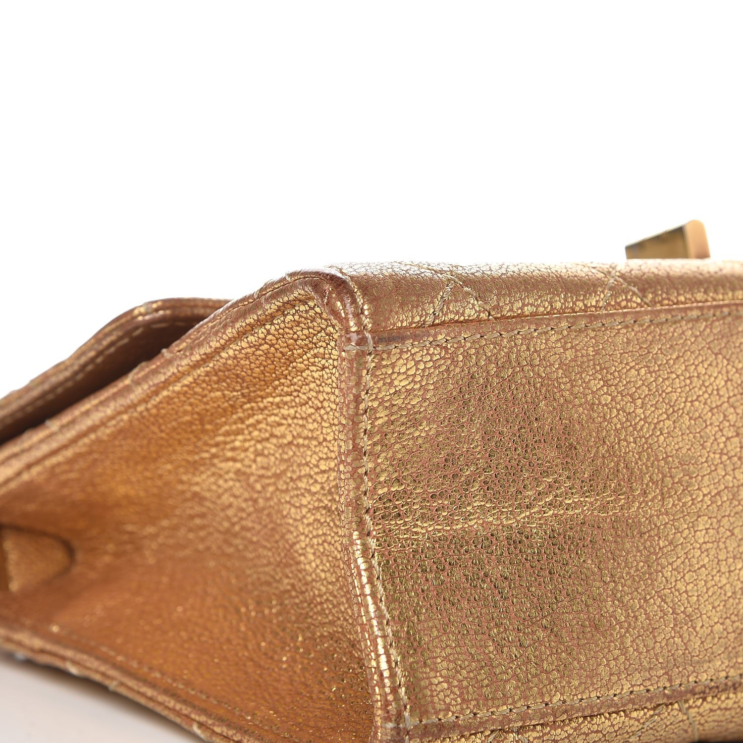 Chanel Metallic Goatskin Quilted Rita Flap Gold 11 of 14