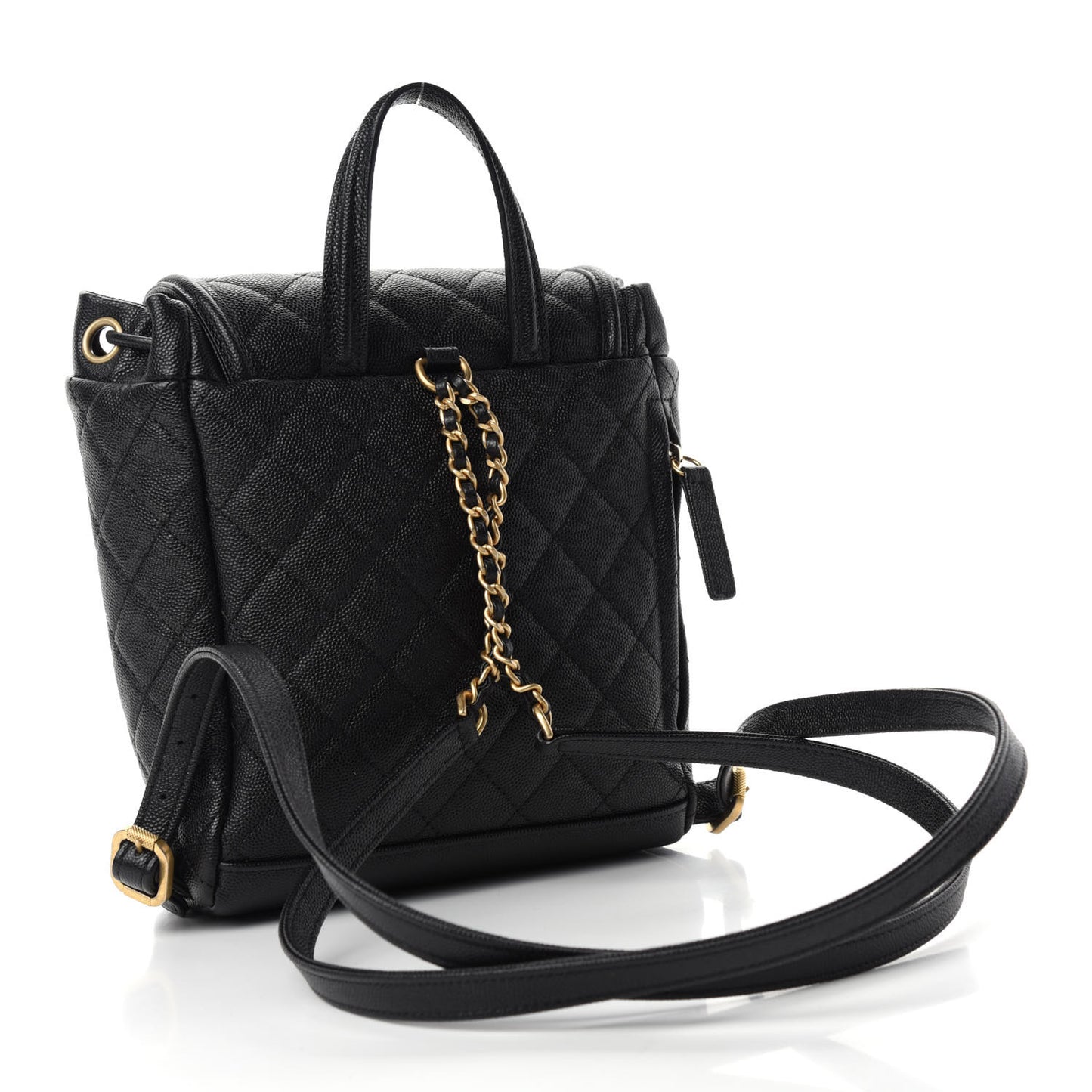 Caviar Quilted Small Filigree Backpack Black