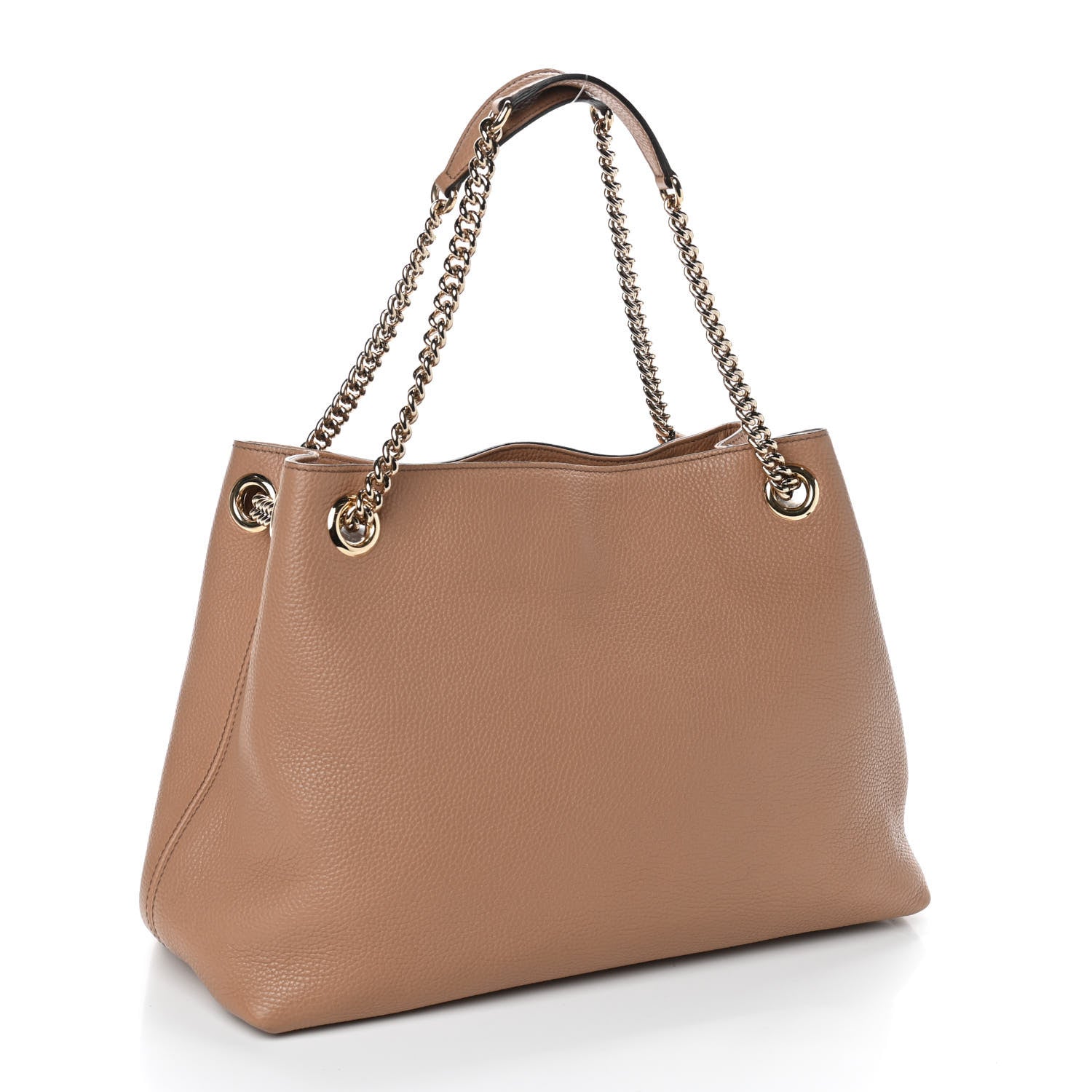 Gucci Pebbled Calfskin Medium Soho Chain Shoulder Bag Rose Beige 3 of 13