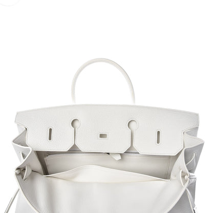 Hermes Taurillon Clemence Birkin 40 White 16 of 39
