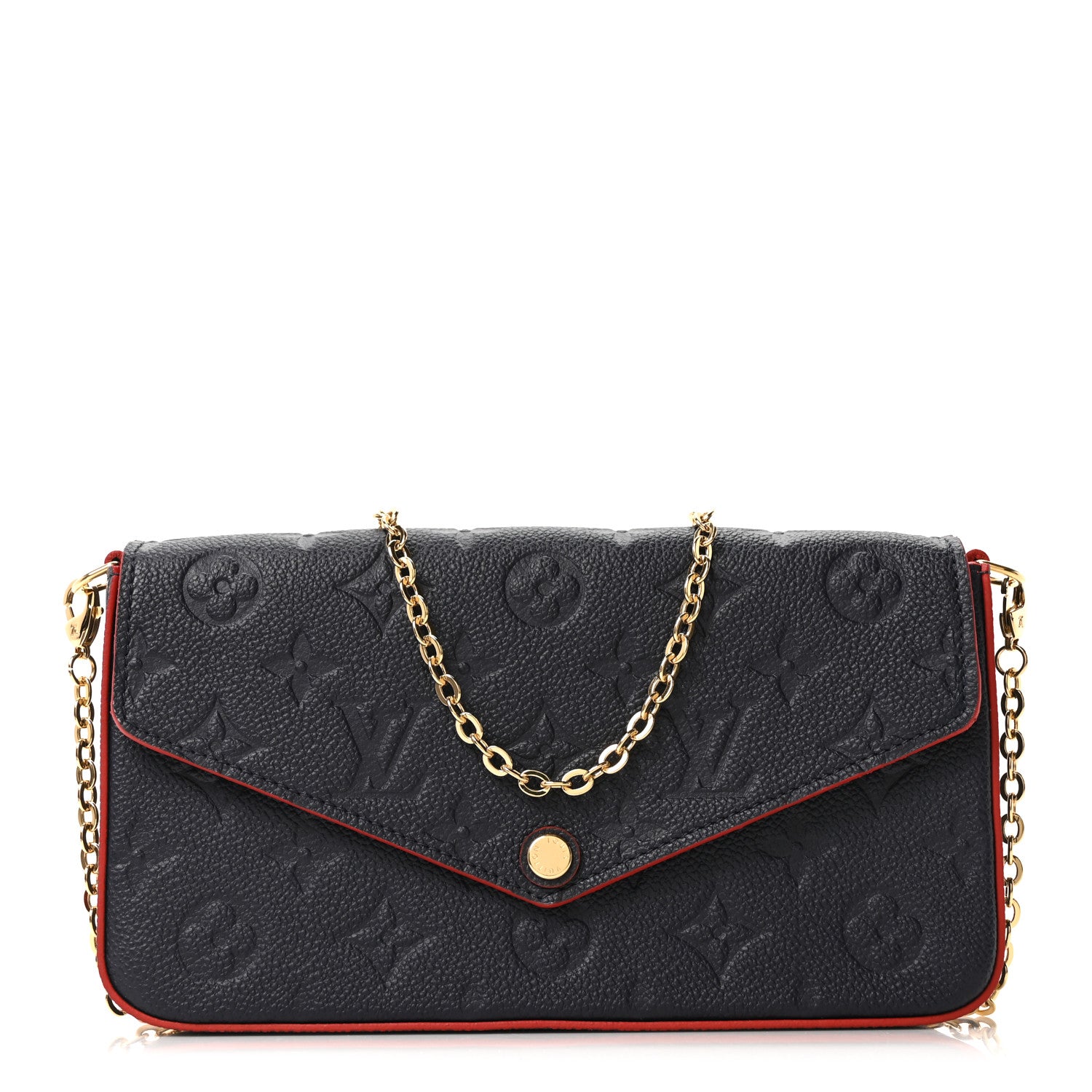 Louis Vuitton Empreinte Pochette Felicie Chain Wallet Marine Rouge 1 of 10
