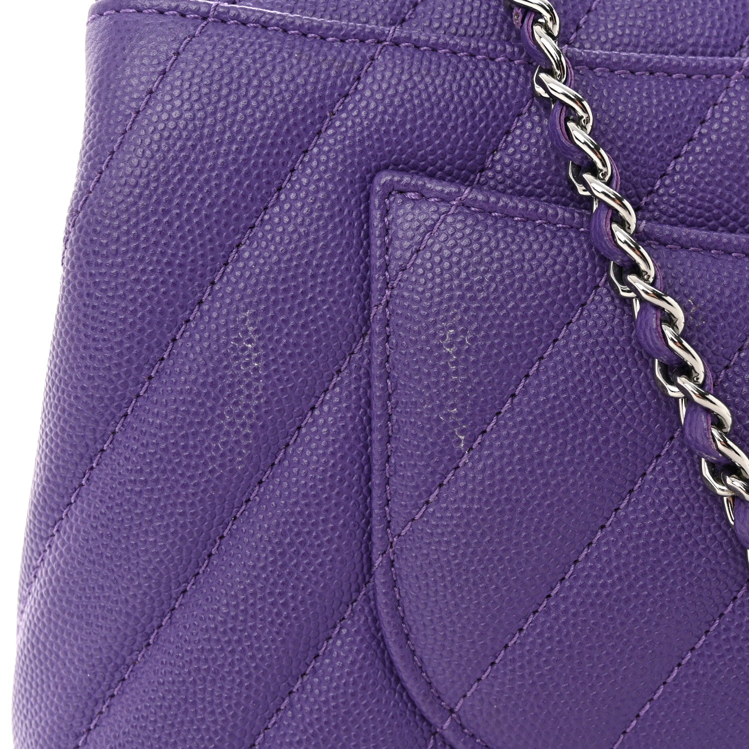 Chanel Caviar Chevron Quilted Mini Coco Handle Flap Purple 12 of 12