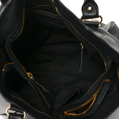 Balenciaga Chevre Gold Metallic Edge Hardware Velo Bleu Nuit Dark Sea 4 of 7