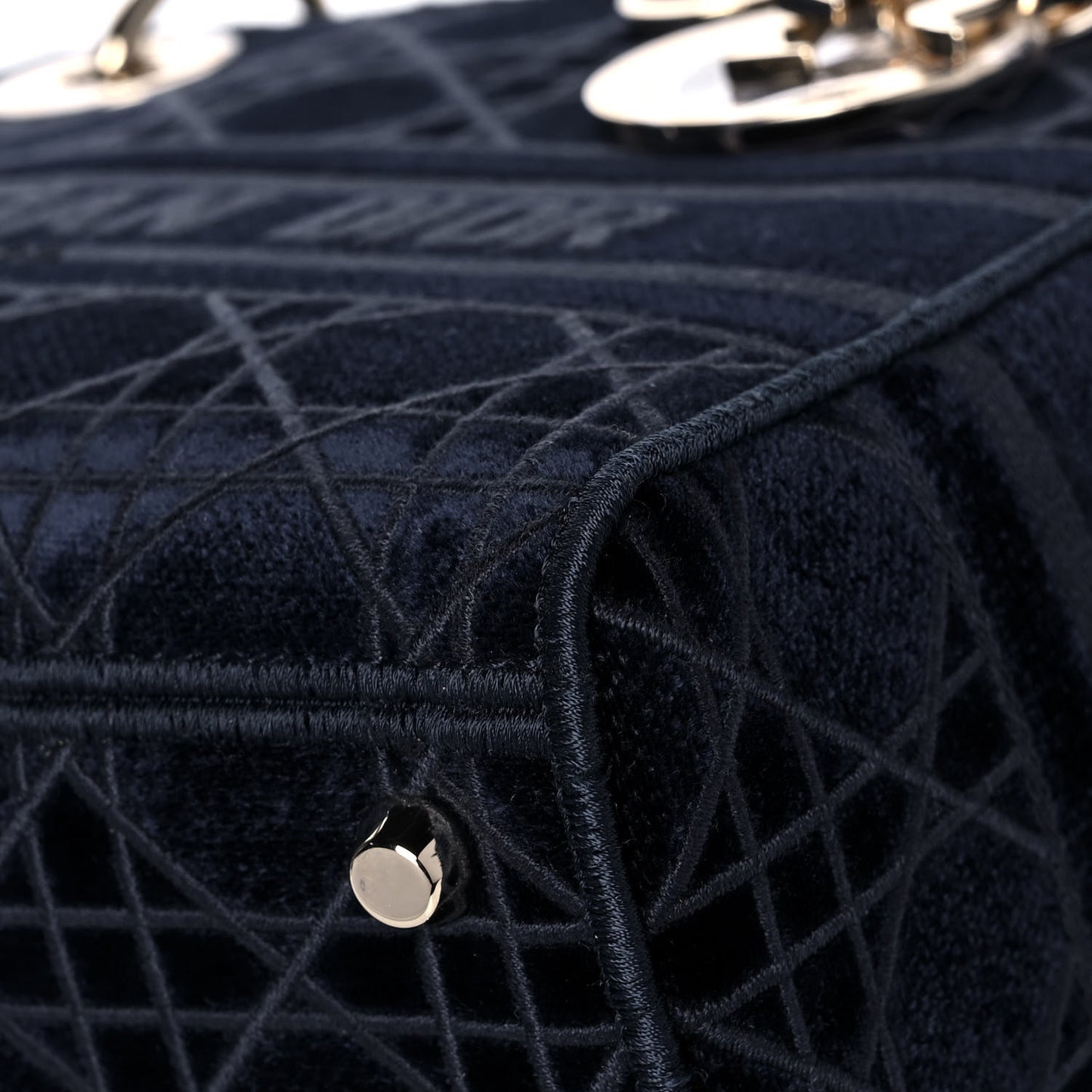 Velvet Cannage Medium Lady D-Lite Blue