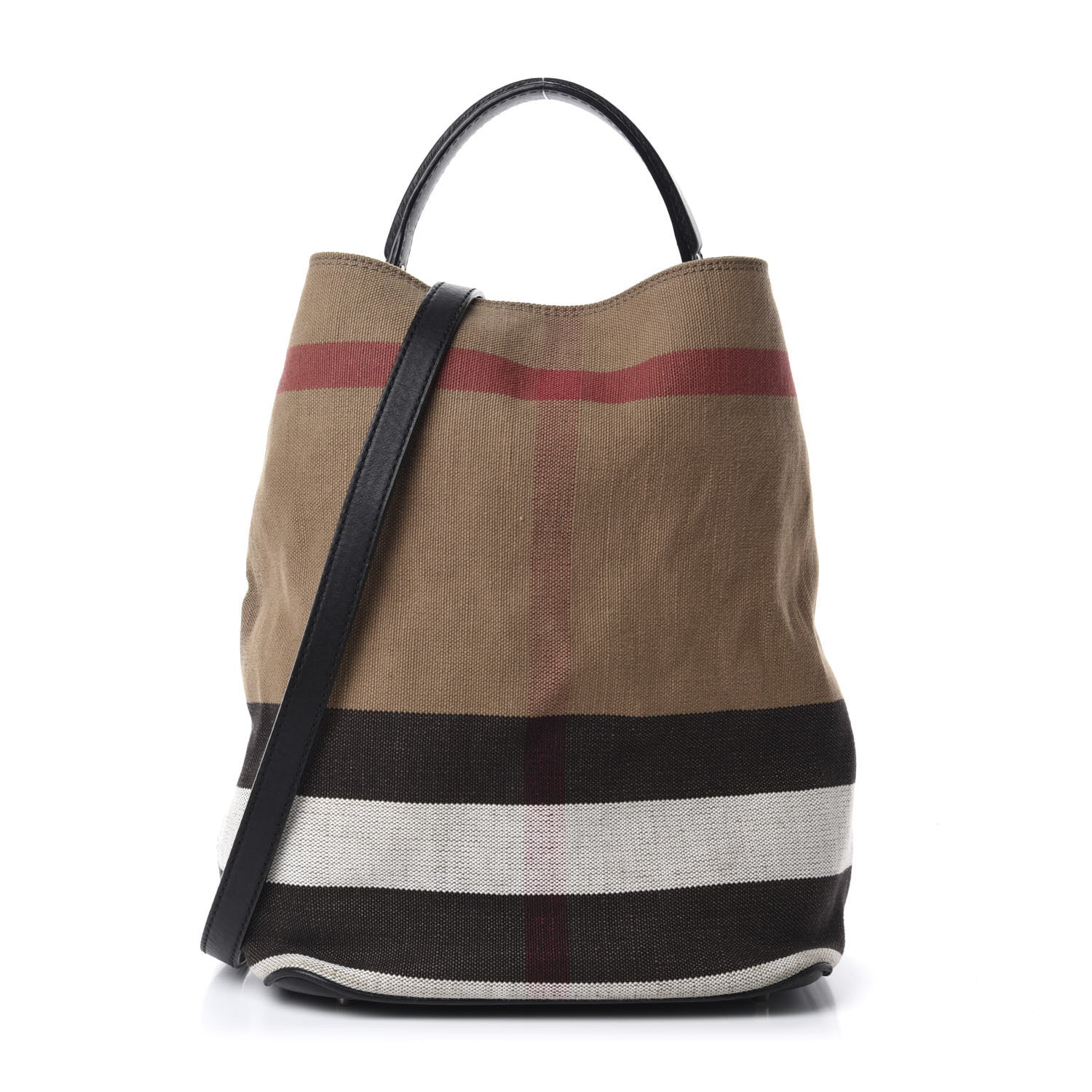 Burberry Canvas Mega Check Medium Ashby Hobo Black 1 of 12