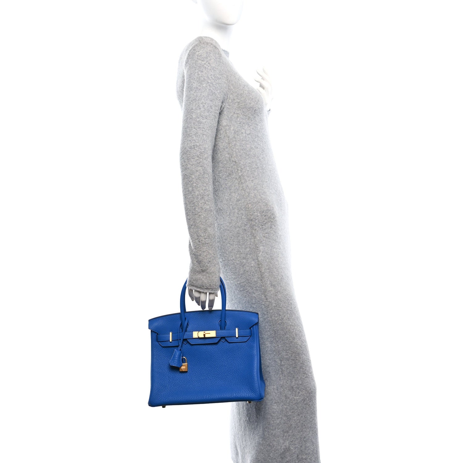 Hermes Togo Horseshoe Birkin 30 Bleu Zanzibar Jaune Ambre 2 of 11