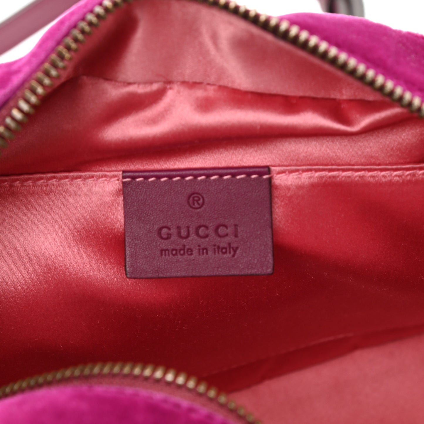 Velvet Matelasse Small GG Marmont Chain Shoulder Bag Fuchsia Violet Cyclamen