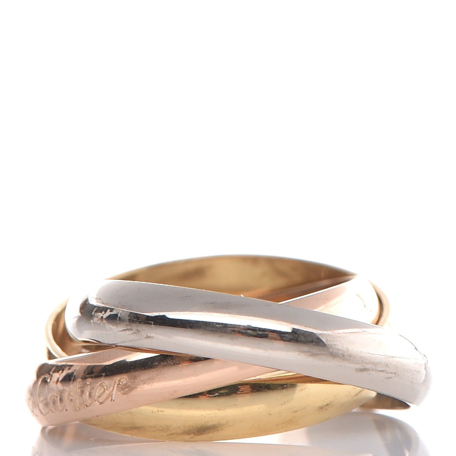 Cartier 18K Pink Yellow White Gold Le Must De Trinity Ring 50 5.25 3 of 6