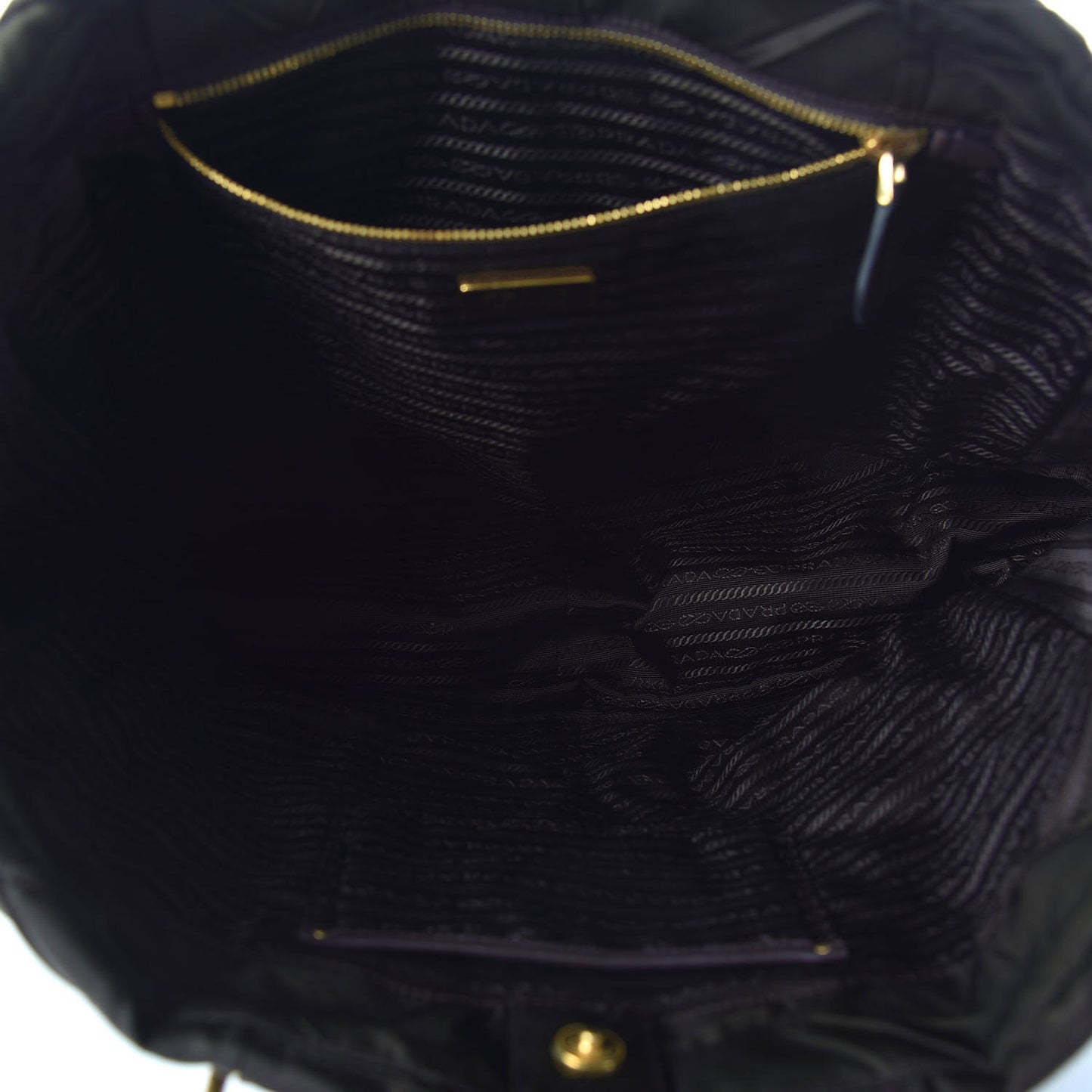 Tessuto Nylon Chevron Quilted Tote Ebano