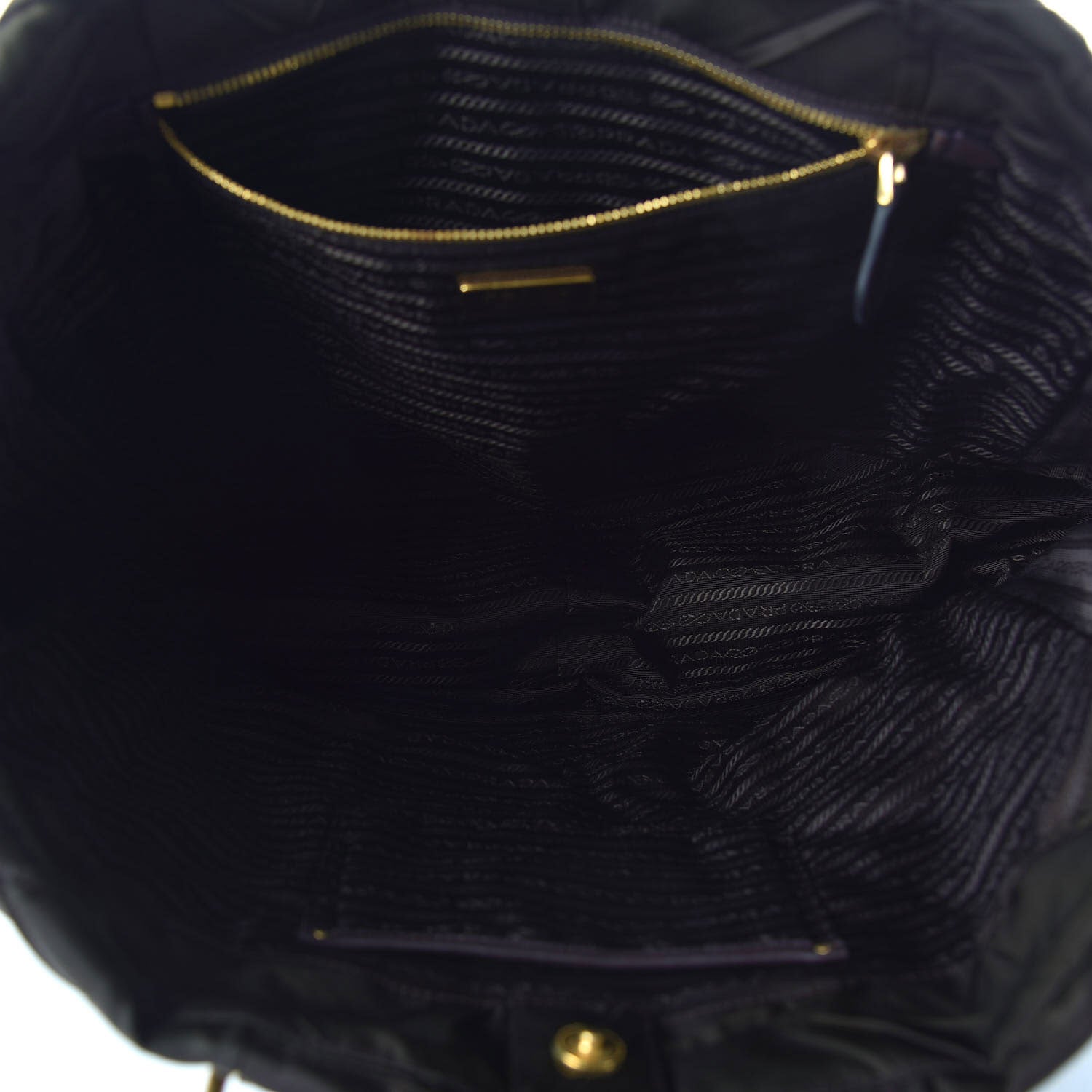 Prada Tessuto Nylon Chevron Quilted Tote Ebano 6 of 10