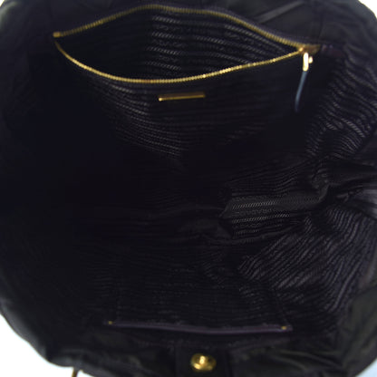 Prada Tessuto Nylon Chevron Quilted Tote Ebano 6 of 10