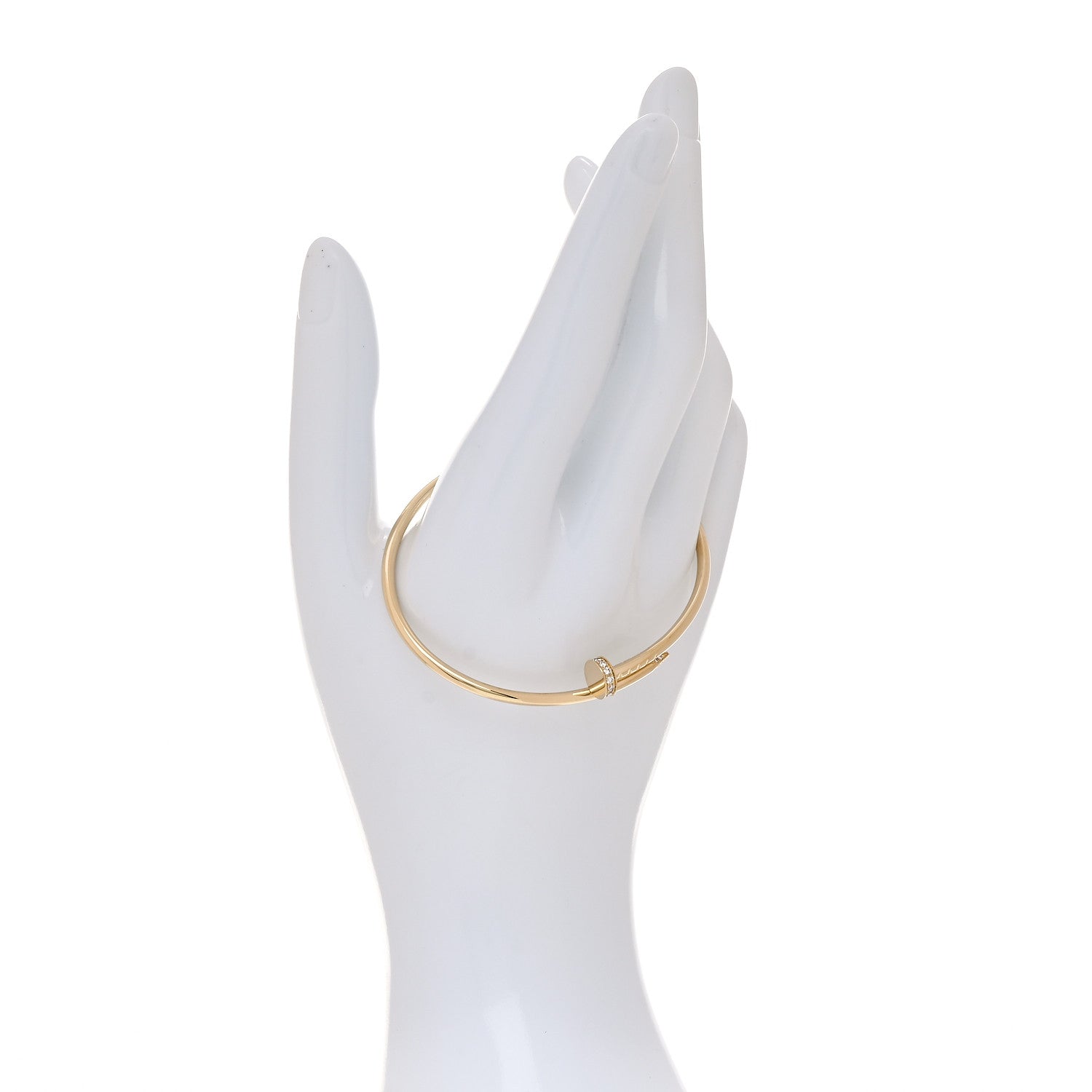 Cartier 18K Yellow Gold Diamond Small Juste Un Clou Bracelet 17 2 of 7