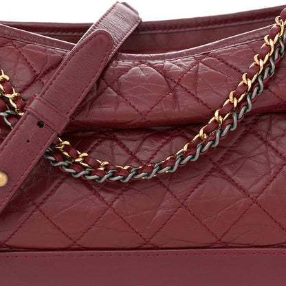 Chanel Aged Calfskin Quilted Medium Gabrielle Hobo Burgundy 8 of 13