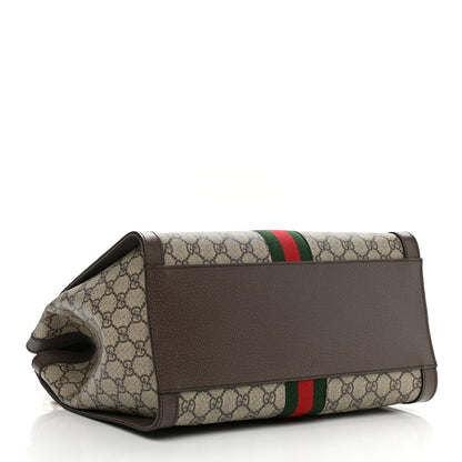 Gucci GG Supreme Monogram Web Medium Ophidia Tote Bag Brown 4 of 10