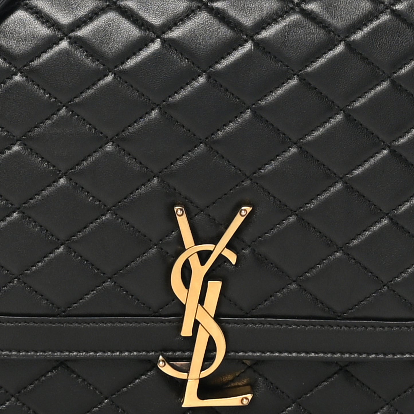 Lambskin Quilted Monogram Medium Solferino Satchel Black