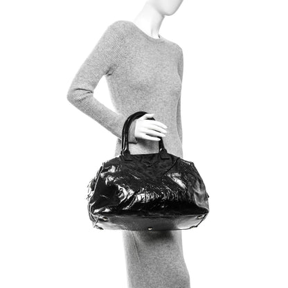 Saint Laurent Embossed Patent Medium Easy Y Bag Black 2 of 7