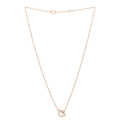 Hermes 18K Rose Gold Diamond Finesse Pendant Necklace 2 of 5