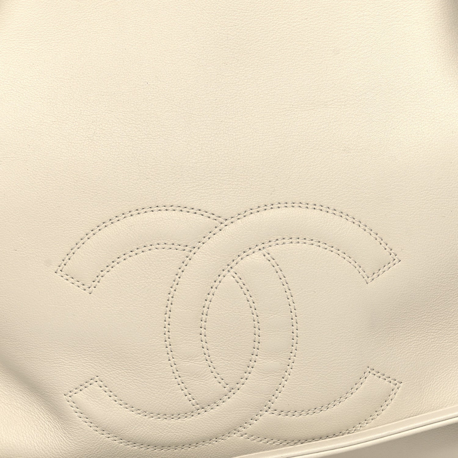 Chanel Calfskin CC Zipped Shopping Tote White 8 of 14