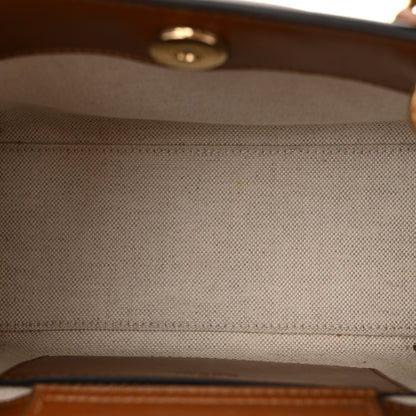 Gucci New Canvas Charisma Calfskin Crystal GG Monogram Mini Diana Tote Bag Camel Ebony 5 of 14
