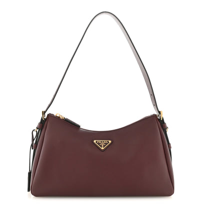 Prada Soft Calfskin Medium Aimée Shoulder Bag Burgundy 1 of 11