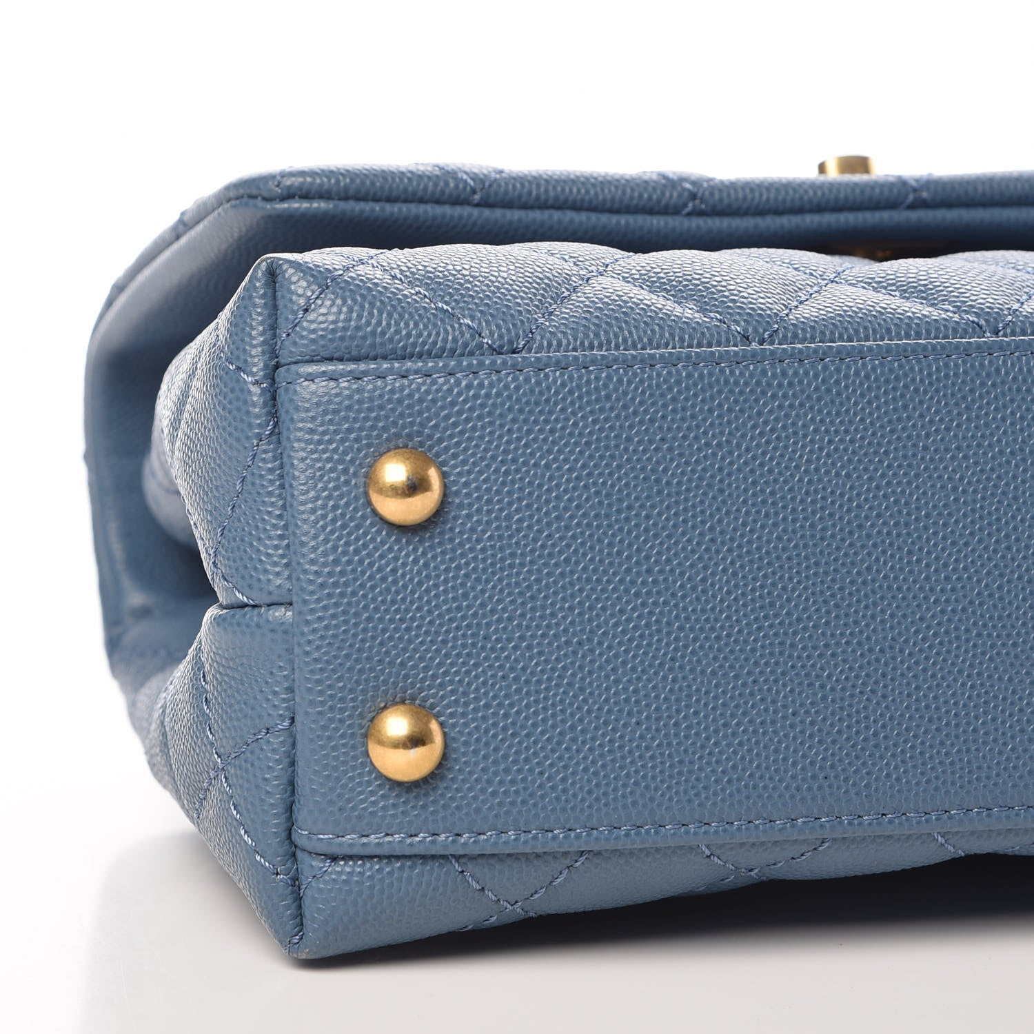 Chanel Caviar Quilted Mini Coco Handle Flap Blue 8 of 10