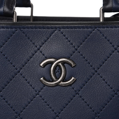 Chanel Bullskin Stitched Large Bi-Color Shopping Tote Blue 7 of 9