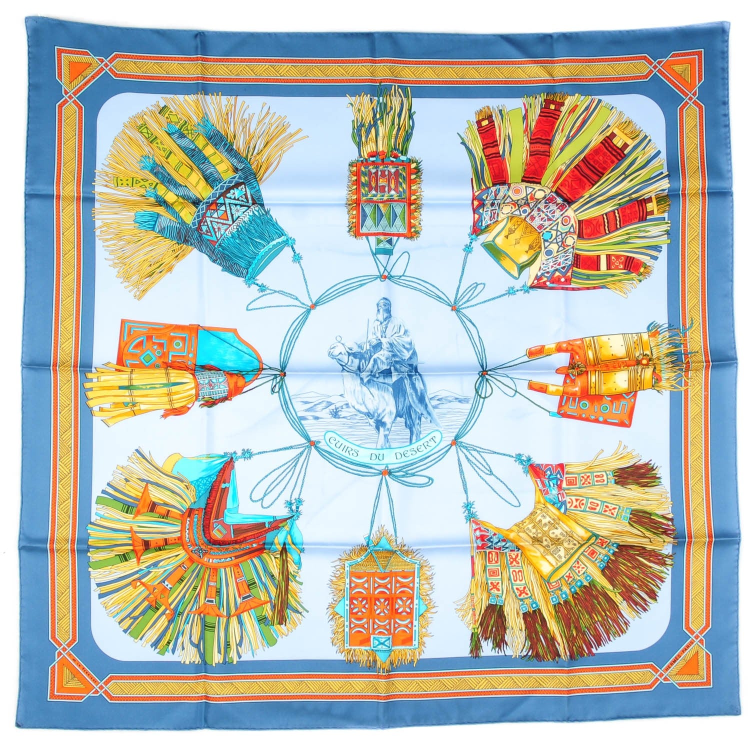 Hermes Silk Cuirs Du Desert Scarf 90 2 of 6