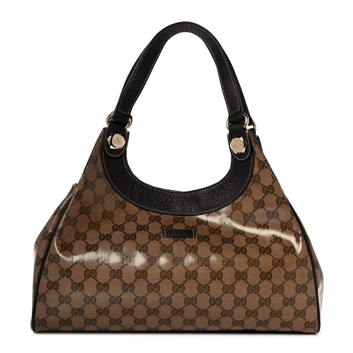 Crystal Monogram Medium Charmy Shoulder Bag Dark Brown